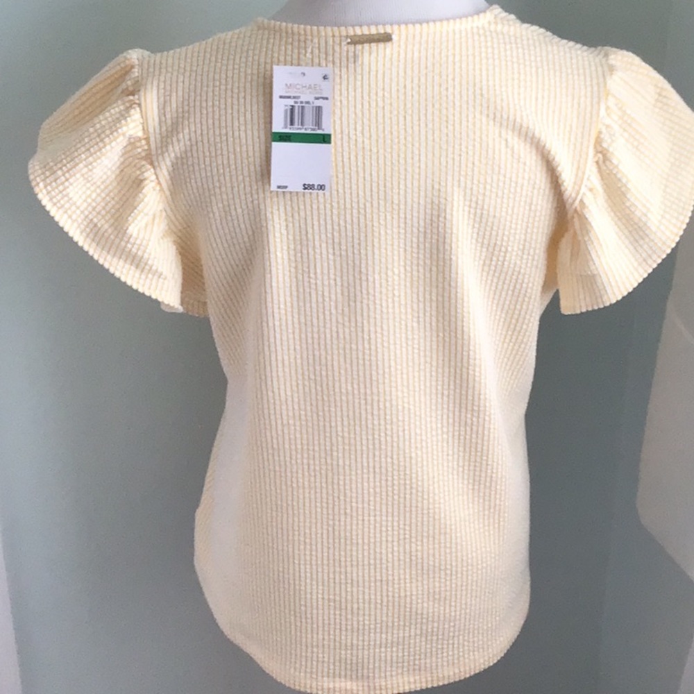 MICHAEL Michael Kors - Women's Vneck Ruffle Sleeve Top - Picture 2 of 4